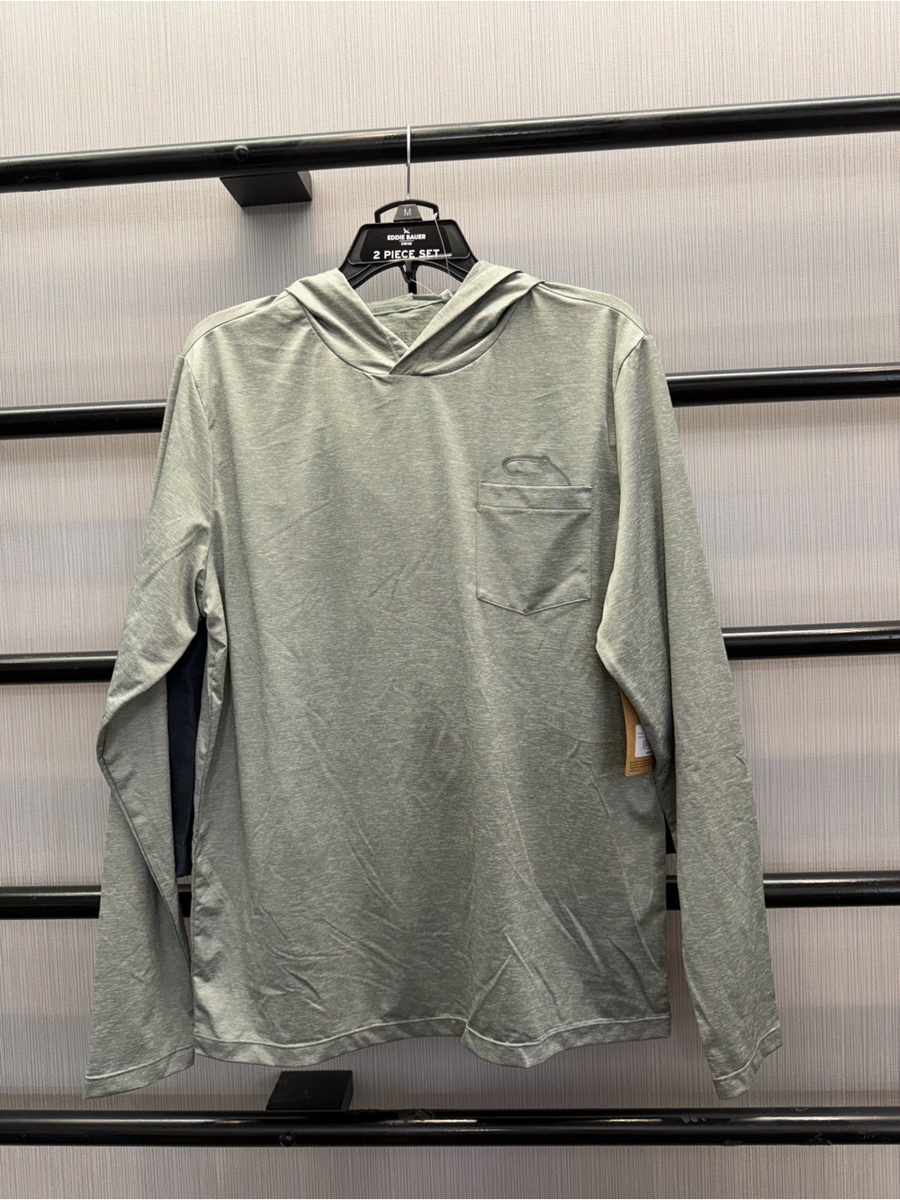 Eddie Bauer 2 PC “Sage Hook” Long-Sleeve Hooded Swim Shirt and Swim Trunk